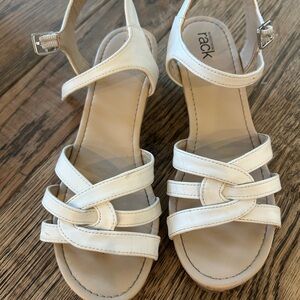 Nordstrom Rack White Wedge Strappy Sandals